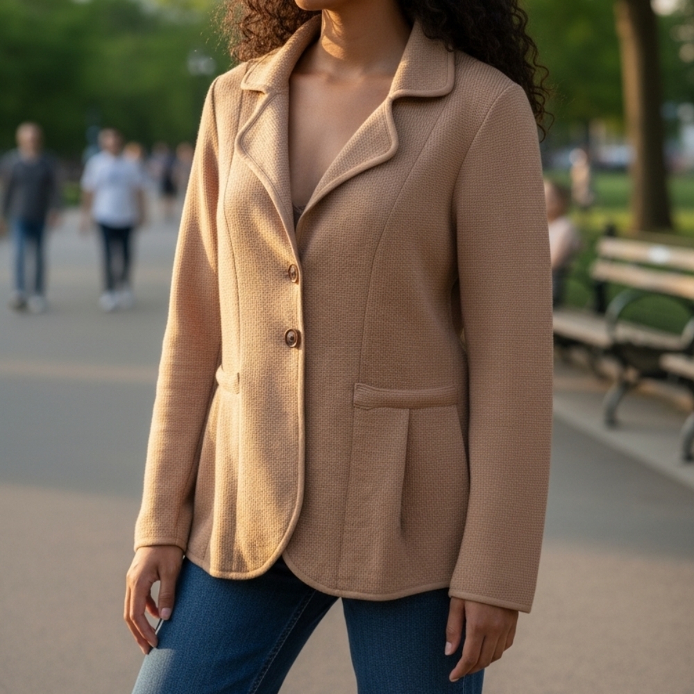 AVA Wool  Tan Women's Blazer 6596